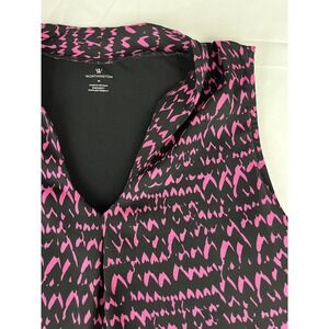 Worthington‎ Black Pink Print Sleeveless Blouse Top Womens M Medium